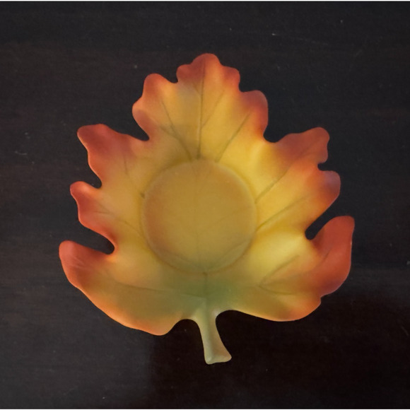 PartyLite Whispering Leaves Tealight Trio Autumn Leaf Candle Holders w/ Box - Picture 3 of 10